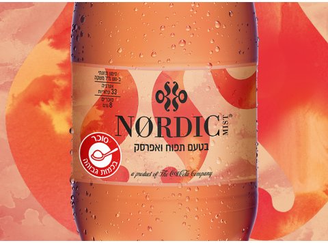 NM מוגז תפוח אפרסק 1 ליטר